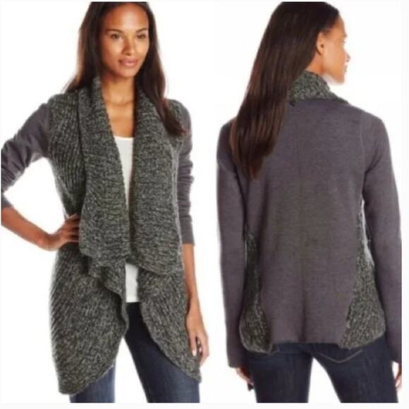 Prana Gray Open Front Cardigan Sweater - Picture 1 of 7